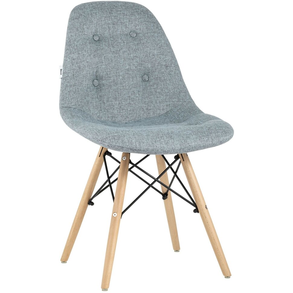 Стул Stool Group DSW SOFT серо-голубой обивка рогожка ножки массив бука металлический каркас Стул Stool Group DSW SOFT серо-голубой обивка рогожка ножки массив бука металлический каркас