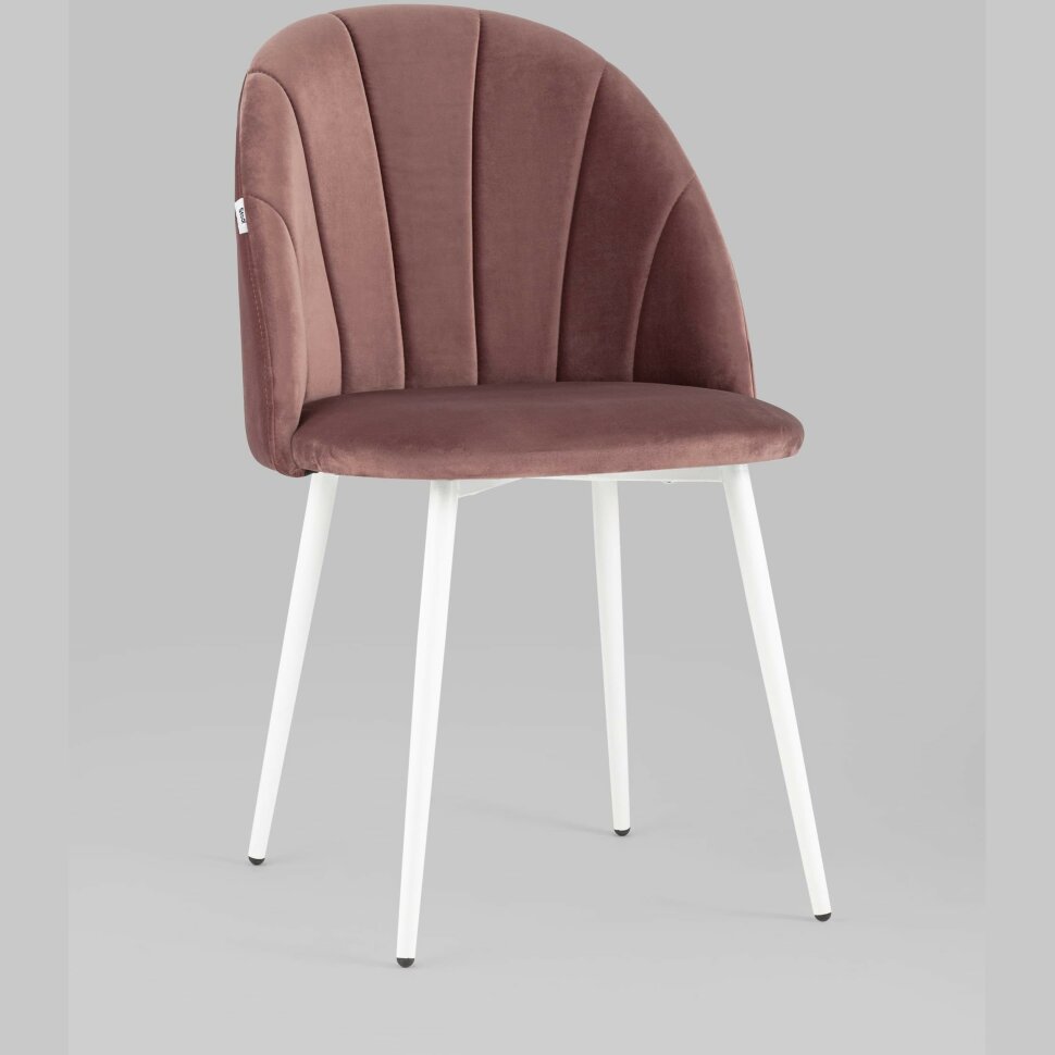 Стул Stool Group для кухни Логан велюр пыльно розовый металлические белые ножки 2шт Стул Stool Group для кухни Логан велюр пыльно розовый металлические белые ножки 2шт