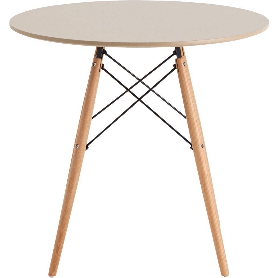 EAMES DSW D80, бежевый, столешница МДФ, ножки метал, массив бука EAMES DSW D80, бежевый, столешница МДФ, ножки метал, массив бука
