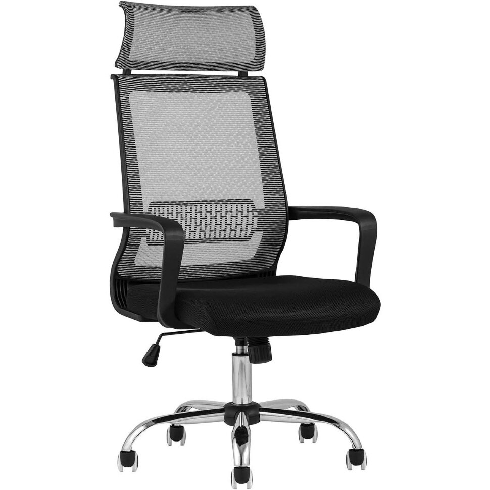 Компьютерное кресло TopChairs TopChairs Style офисное серое в обивке с сеткой, регулировка по высоте и механизм качания Top Gu Компьютерное кресло TopChairs TopChairs Style офисное серое в обивке с сеткой, регулировка по высоте и механизм качания Top Gu