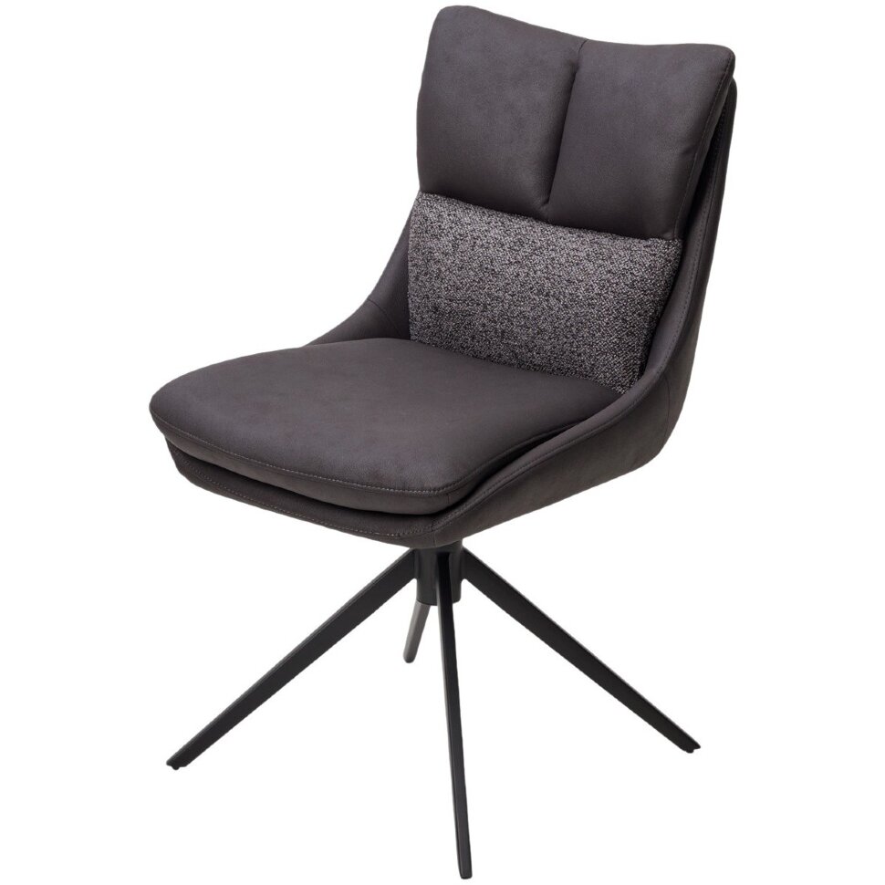 Стул ЛЕРОЙ (LEROY) 360 град. поворот, цвет СЕРЫЙ Maison 99# / OTE COBBLE 457 / черный, ®DISAUR Стул ЛЕРОЙ (LEROY) 360 град. поворот, цвет СЕРЫЙ Maison 99# / OTE COBBLE 457 / черный, ®DISAUR
