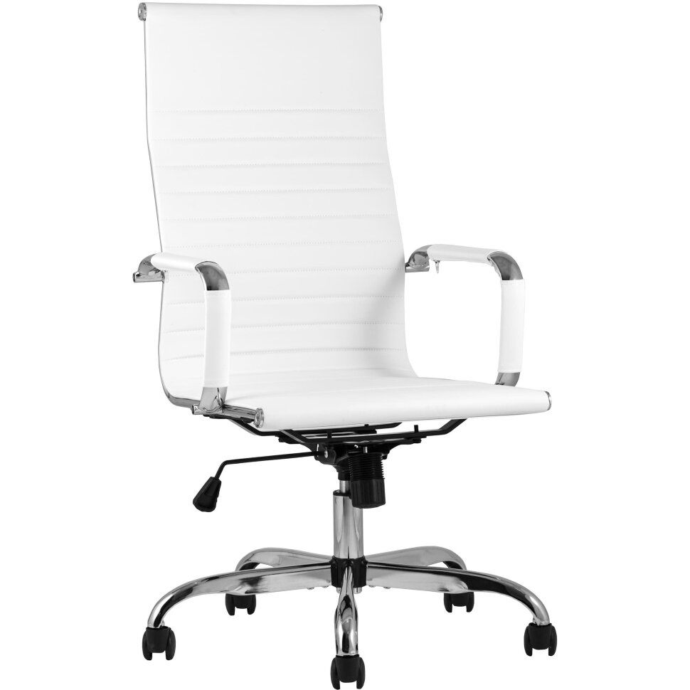 TopChairs City офисное белое обивка экокожа, механизм качания Top Gun 