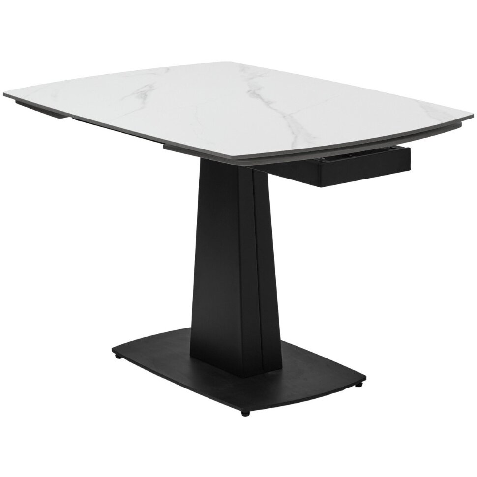 Стол BALDE 120 MATT WHITE MARBLE SOLID CERAMIC / BLACK, ®DISAUR Стол BALDE 120 MATT WHITE MARBLE SOLID CERAMIC / BLACK, ®DISAUR