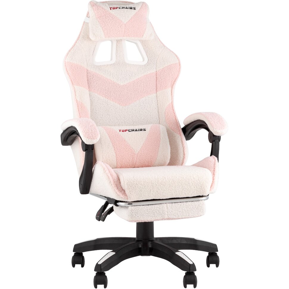 Кресло спортивное TopChairs MG-7019 букле бело-розовый Кресло спортивное TopChairs MG-7019 букле бело-розовый
