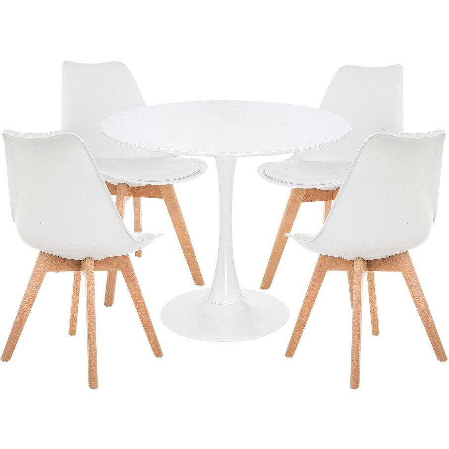 Обеденная группа Зарту white / wood 