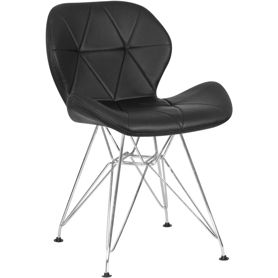 Стул обеденный DOBRIN BUTTERFLY CHROME, ножки хром, цвет чёрный Стул обеденный DOBRIN BUTTERFLY CHROME, ножки хром, цвет чёрный