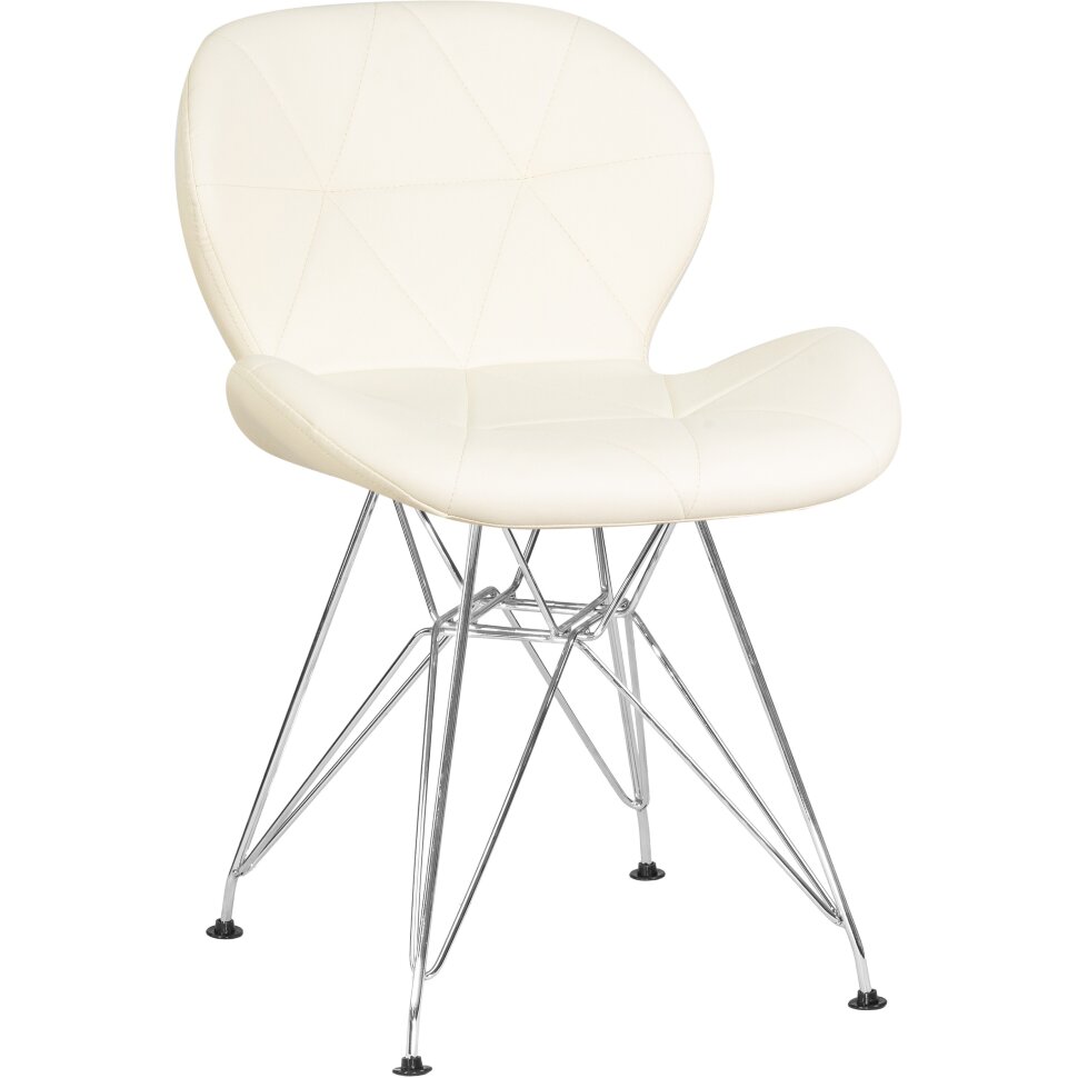 Стул обеденный DOBRIN BUTTERFLY CHROME, ножки хром, цвет кремовый Стул обеденный DOBRIN BUTTERFLY CHROME, ножки хром, цвет кремовый